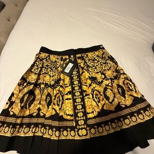 Versace Black and Gold A-Line Skirt